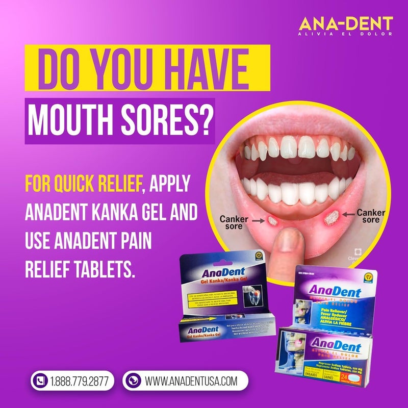 Anadent جل آلام الأسنان، جل فموي بنسبة 20% بنزوكاين لتخفيف الألم الفوري، دواء فموي وآلام الأسنان للألم الشديد، تخفيف سريع لآلام التجاويف والقرحات، 0.25 أونصة - Image 3